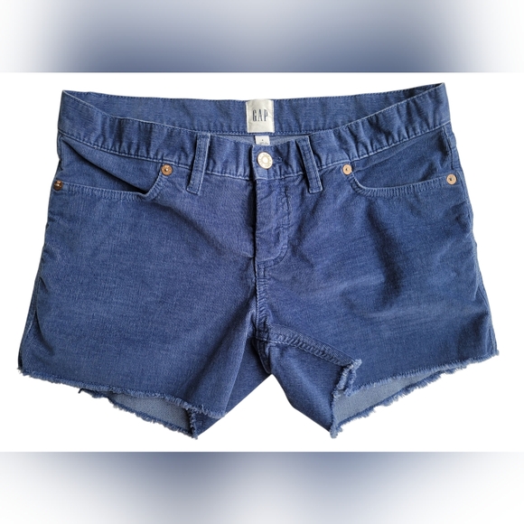 GAP 90s Vibe Blue Raw Hem Cutoff Shorts Size 4 - Picture 1 of 9